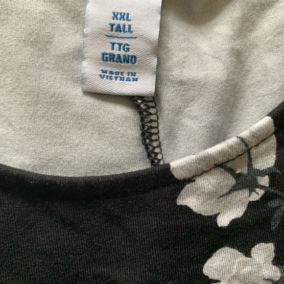 OLD NAVY Tall Swing Dress With Floral Print & Cap Sleeves Black Size XXL (2X) - Picture 7 of 8